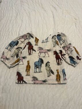 Pink Chicken Dana Top with Horse Print